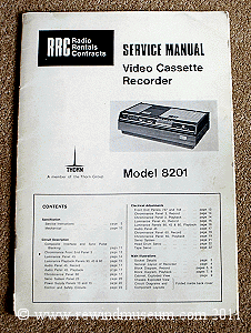 The Radio Rentals model 8201 service manual