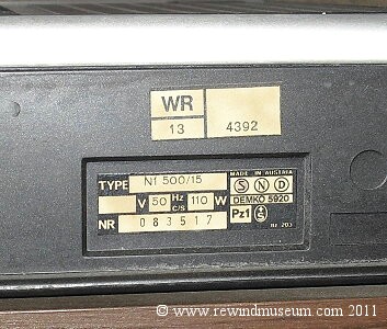 The Philips N1500 serial number.