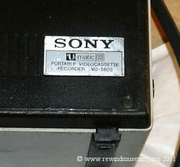 Sony UMATIC V0 3800 model number