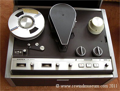 Museum of vintage reel to reel video recorders. Open reel black and white  antique video recorders.